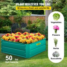 VEVOR Galvanized Raised Garden Bed, 32" x 32" x 12" Metal Planter Box, Steel Raised Garden Bed Kit, Black Planter Boxes Outdoor for Growing Vegetables, Flowers, Fruits, Herbs, and Succulents