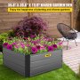 VEVOR Galvanized Raised Garden Bed, 39.6"x 39.6"x 15.6" Metal Planter Box, Gray Steel Plant Raised Garden Bed Kit, Planter Boxes Outdoor for Growing Vegetables, Flowers, Fruits, Herbs, and Succulents