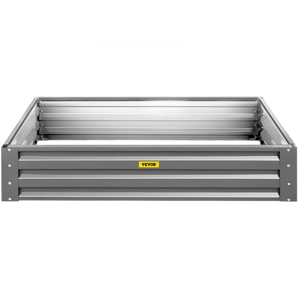 VEVOR Cama de jardín elevada galvanizada, 48" x 24" x 10", kit de caja de maceta de metal de acero, cajas de plantas al aire libre para cultivar verduras, flores, frutas, hierbas y suculentas, gris