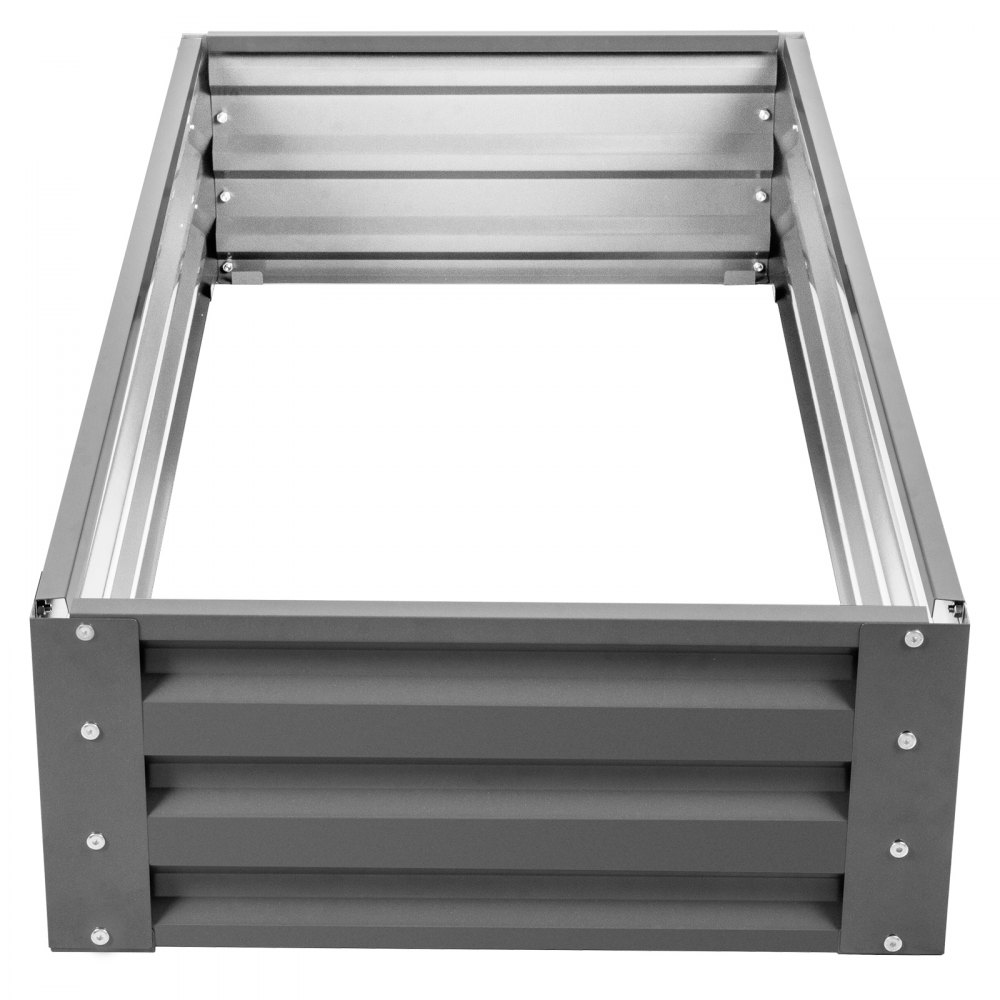 VEVOR Cama de jardín elevada galvanizada, 48" x 24" x 10", kit de caja de maceta de metal de acero, cajas de plantas al aire libre para cultivar verduras, flores, frutas, hierbas y suculentas, gris