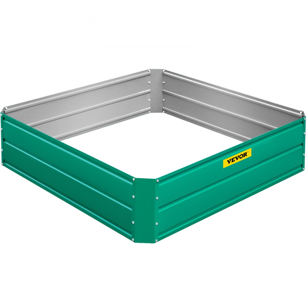 VEVOR Galvanized Raised Garden Bed, 48" x 48" x 12" Metal Planter Box, Green Steel Plant Raised Garden Bed Kit, Planter Boxes Outdoor for Growing Vegetables,Flowers,Fruits,Herbs,and Succulents