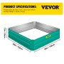 VEVOR Galvanized Raised Garden Bed, 48" x 48" x 12" Metal Planter Box, Green Steel Plant Raised Garden Bed Kit, Planter Boxes Outdoor for Growing Vegetables,Flowers,Fruits,Herbs,and Succulents