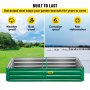 VEVOR Galvanized Raised Garden Bed, 68" x 35.4" x 11.8" Metal Planter Box, Green Steel Plant Raised Garden Bed Kit, Planter Boxes Outdoor for Growing Vegetables,Flowers,Fruits,Herbs,and Succulents