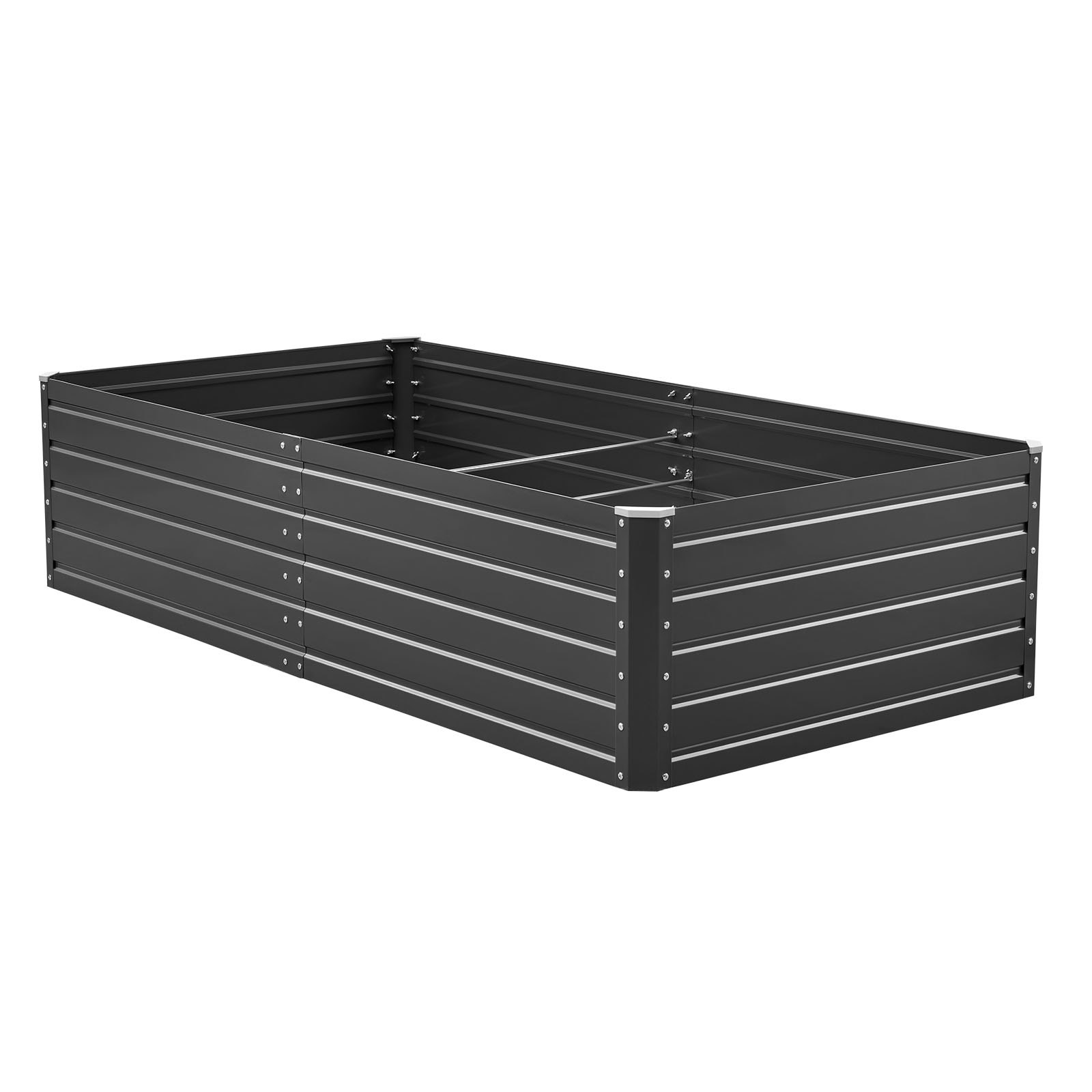 VEVOR Metal Raised Garden Bed, 6.7 x 3 x 1.5 ft Outdoor Galvalume Planter Garden Box, Open Bottom Design, Large Planter Raised Bed for Growing Vegetables, Flowers, Herbs, and Succulents, Gray