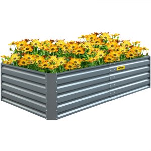 VEVOR Galvanized Raised Garden Bed 203 x 102 48 cm Metal Planter