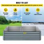 VEVOR Galvanized Raised Garden Bed, 80\" x 40\" x 19\" Metal Planter Box, Gray Steel Plant Raised Garden Bed Kit, Planter Boxes Outdoor for Growing Vegetables,Flowers,Fruits,Herbs,and Succulents