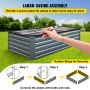 VEVOR Galvanized Raised Garden Bed, 80\" x 40\" x 19\" Metal Planter Box, Gray Steel Plant Raised Garden Bed Kit, Planter Boxes Outdoor for Growing Vegetables,Flowers,Fruits,Herbs,and Succulents