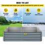 VEVOR Galvanized Raised Garden Bed, 80" x 40" x 19" Metal Planter Box, Gray Steel Plant Raised Garden Bed Kit, Planter Boxes Outdoor for Growing Vegetables,Flowers,Fruits,Herbs,and Succulents
