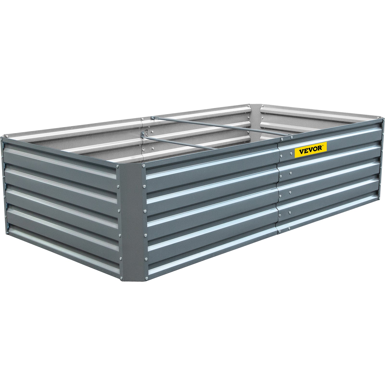 VEVOR Galvanized Raised Garden Bed, 80\" x 40\" x 19\" Metal Planter Box, Gray Steel Plant Raised Garden Bed Kit, Planter Boxes Outdoor for Growing Vegetables,Flowers,Fruits,Herbs,and Succulents