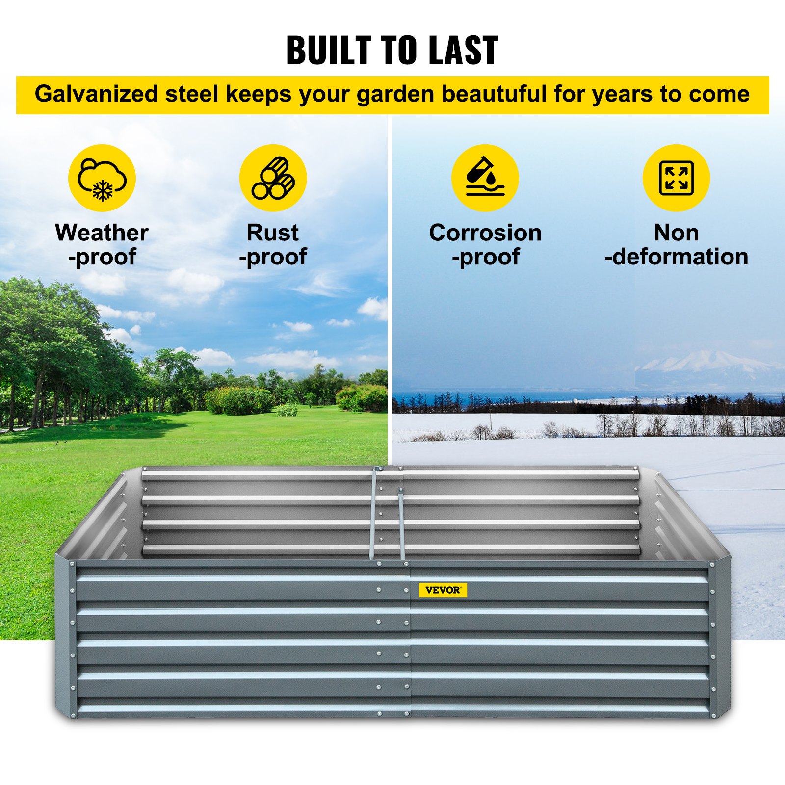 Galvanized Raised Garden Bed, 80" x 40" x 19" Metal Planter Box, Gray Steel Plant Raised Garden Bed Kit, Planter Boxes Outdoor for Growing Vegetables,Flowers,Fruits,Herbs,and Succulents Galvanized Raised Garden Bed, 80" x 40" x 19" Metal Planter Box, Gray Steel Plant Raised Garden Bed Kit, Planter Boxes Outdoor for Growing Vegetables,Flowers,Fruits,Herbs,and Succulents