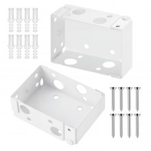 VEVOR Box Mounting Brackets, 2 Pcs, Box Blind Bracket for Window Blinds, Fit for 1.5 x 2.25 inch Headrails, with Self-Tapping Screws and Expansion Tubes, Sturdy Iron, for Blinds Installation, White
