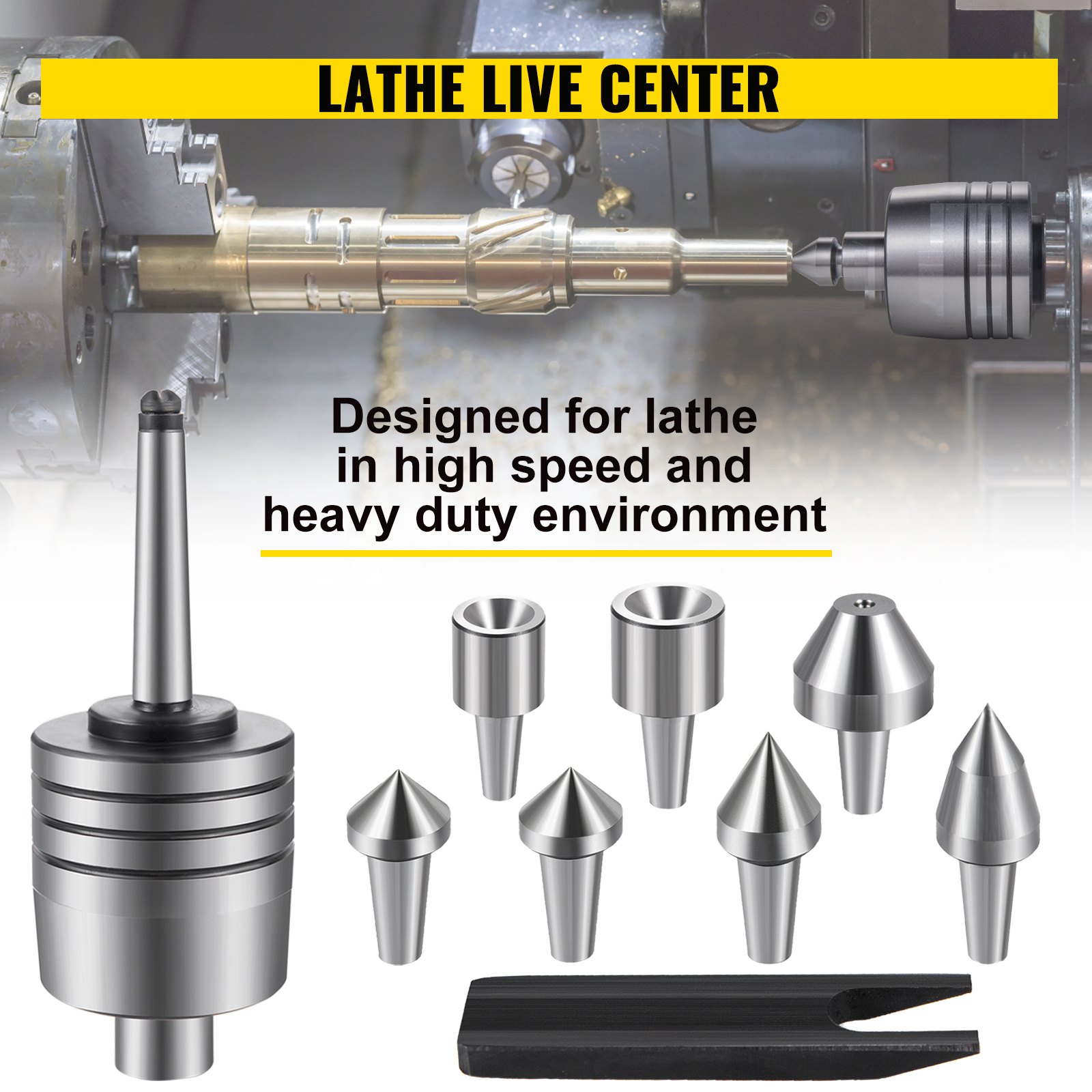 VEVOR Live Center Set MT1 Live Center Wood Lathe 7 Interchangeable Points