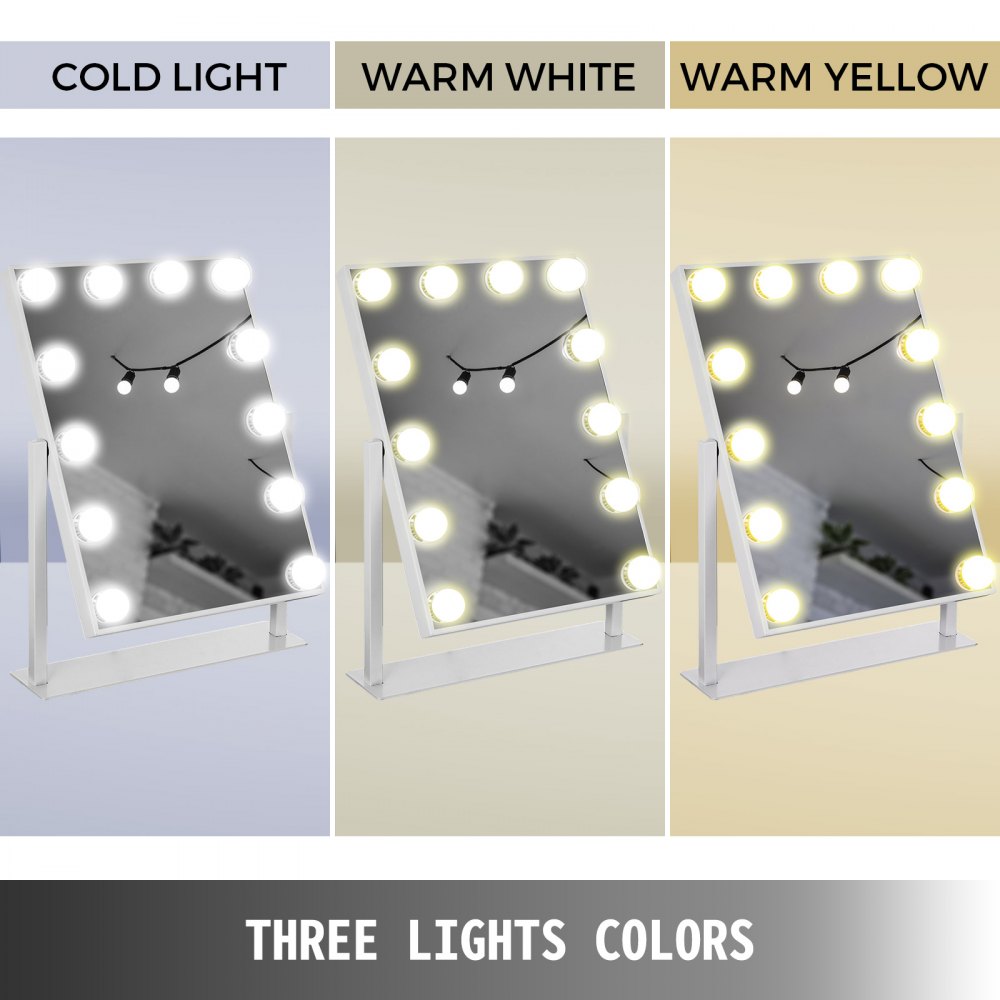Beautify Hollywood Mirror For Makeup - 12 Led Bulb – Table Top/vanity/bathroom