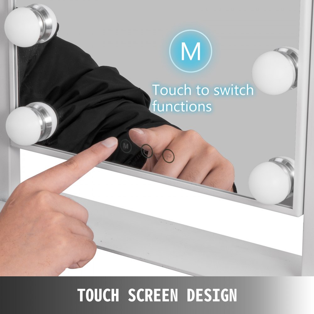 Beautify Hollywood Mirror For Makeup - 12 Led Bulb – Table Top/vanity/bathroom