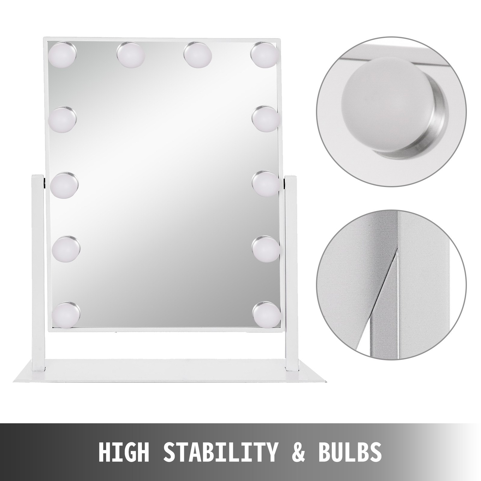 Beautify Hollywood Mirror For Makeup - 12 Led Bulb – Table Top/vanity/bathroom