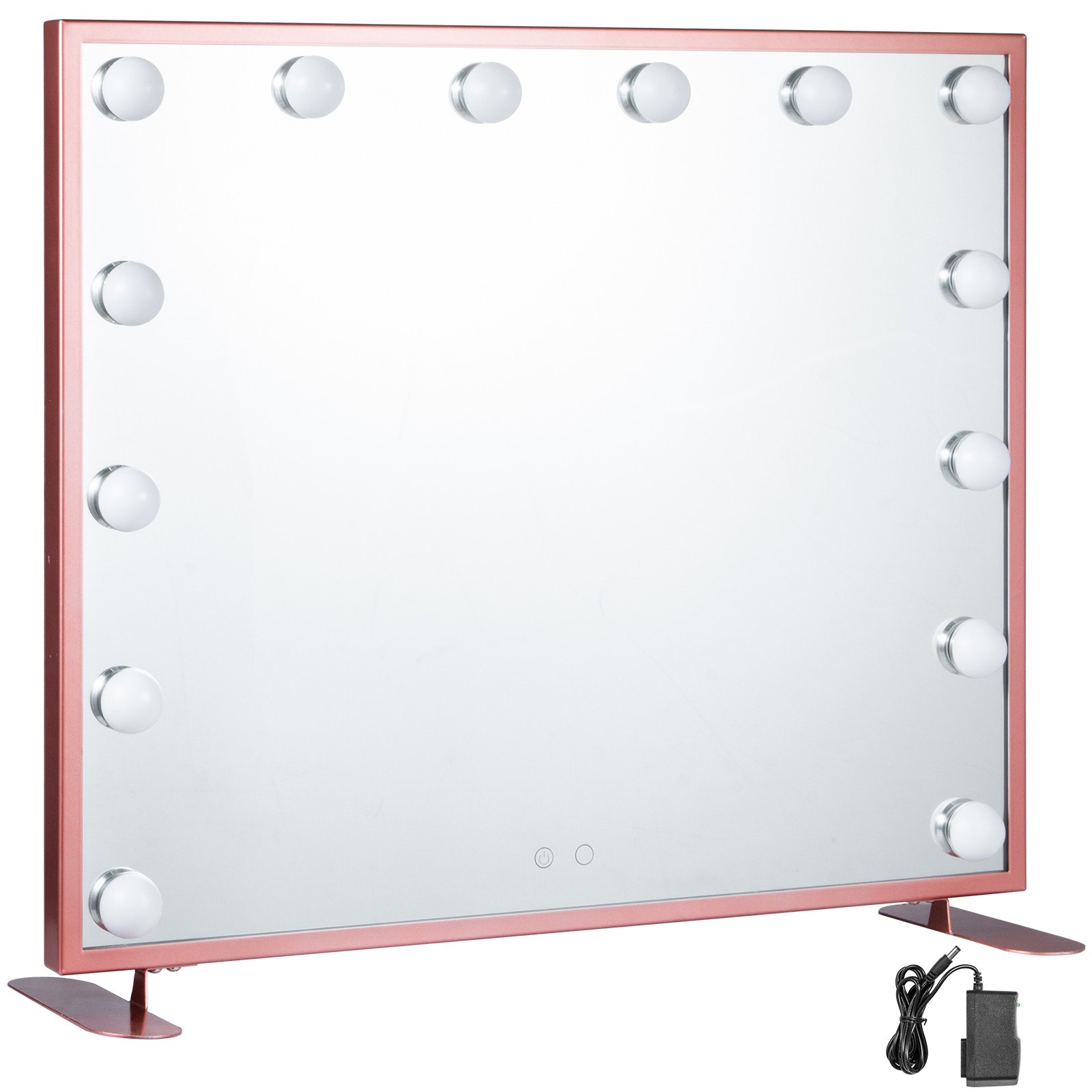 Espejo de maquillaje de Hollywood de lujo, espejo de tocador iluminado, tablero de mesa táctil inteligente de belleza