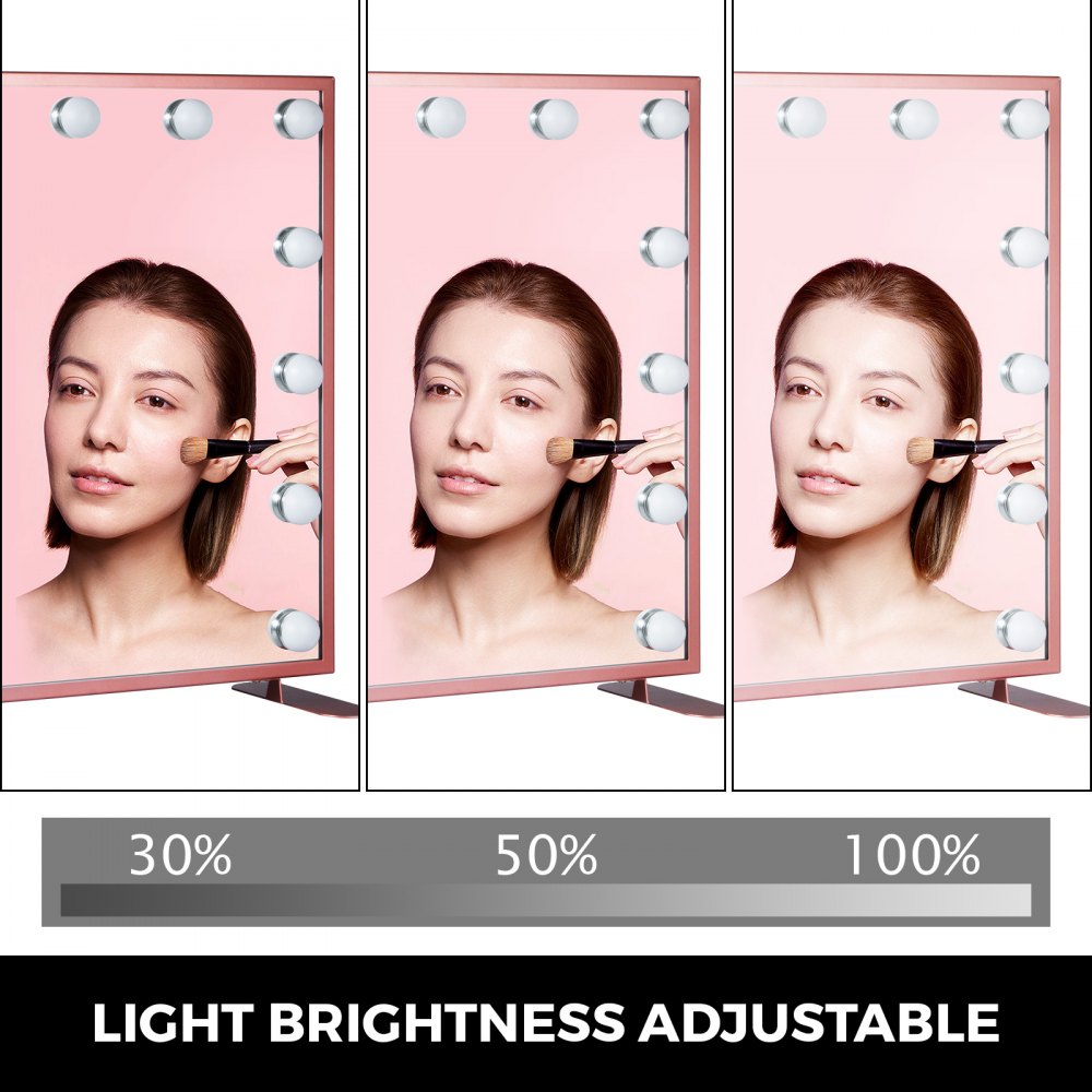 Led Glam Hollywood Dressing Table Mirror Vanity Lighted Cosmetic Dimmable Bulb