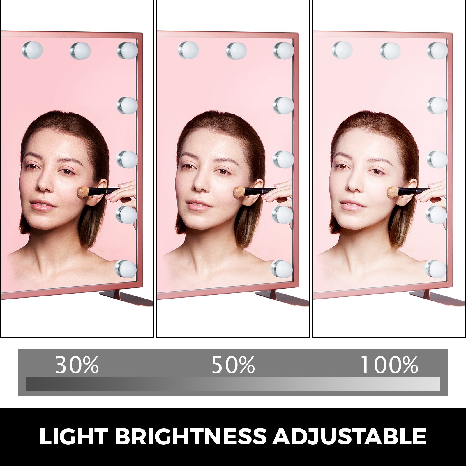 Led Glam Hollywood Dressing Table Mirror Vanity Lighted Cosmetic Dimmable Bulb