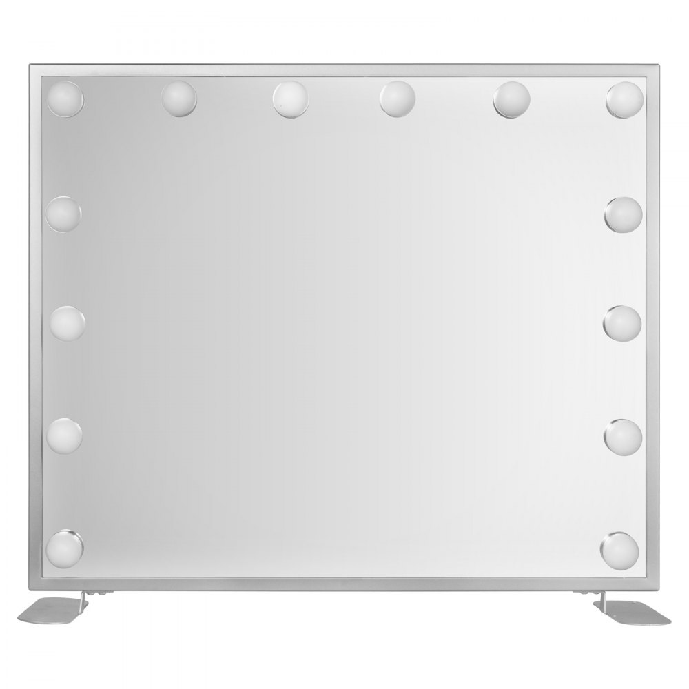Hollywood Espejo de maquillaje Iluminado Espejo de vanidad Smart Touch Dormitorio Cuadrado Plata
