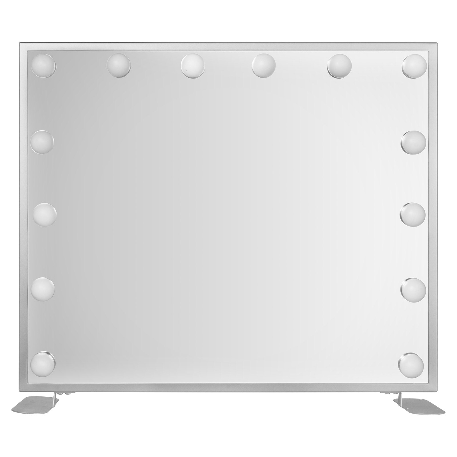 Hollywood Espejo de maquillaje Iluminado Espejo de vanidad Smart Touch Dormitorio Cuadrado Plata
