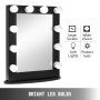 Large Hollywood Makeup Mirror Vanity Lighted 12 Led Bulbs Tabletop Or Wall