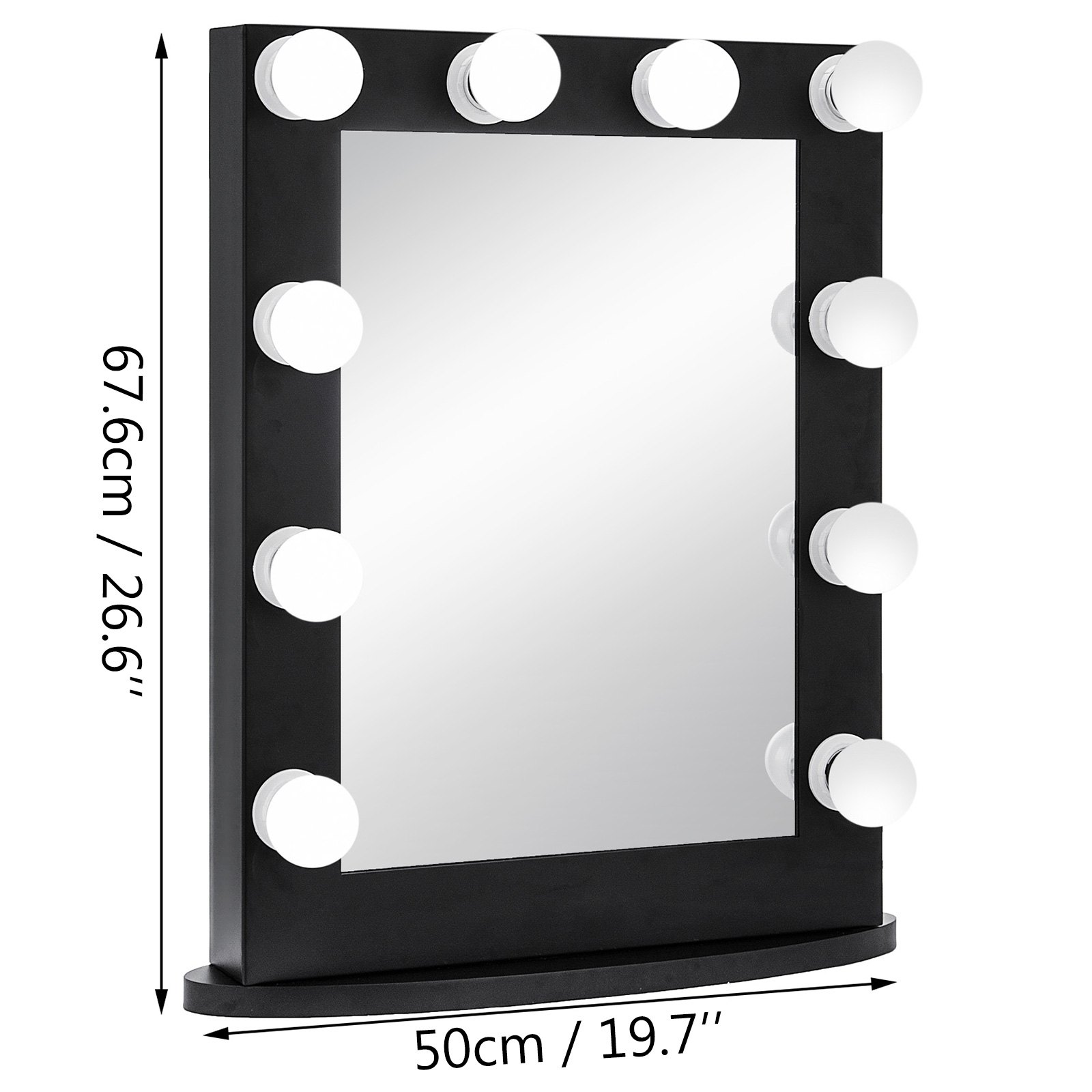 Large Hollywood Makeup Mirror Vanity Lighted 12 Led Bulbs Tabletop Or Wall