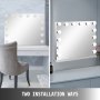 Hollywood Makeup Vanity Mirror With Light Stage Large Beauty Mirror Frameless