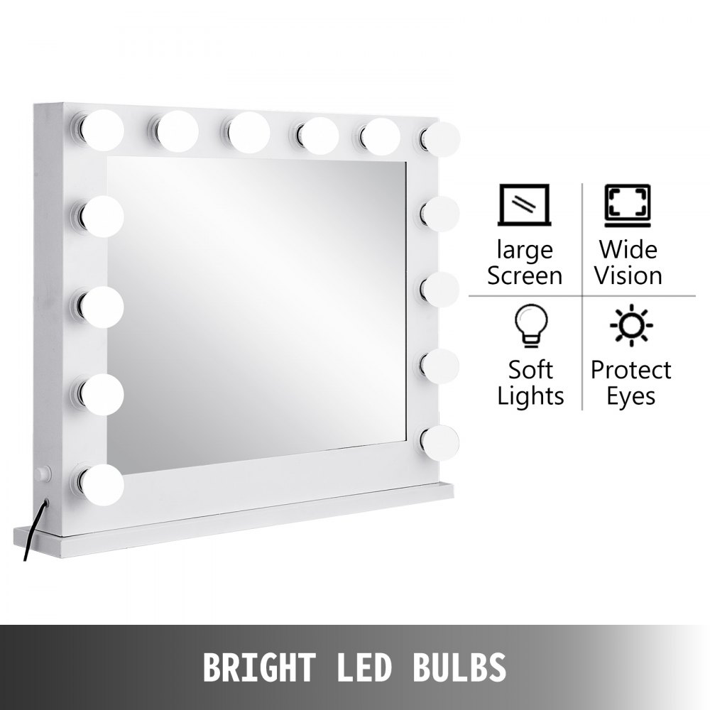 Hollywood Makeup Vanity Mirror Lighted Mirror Dimmer White+led Bulbs