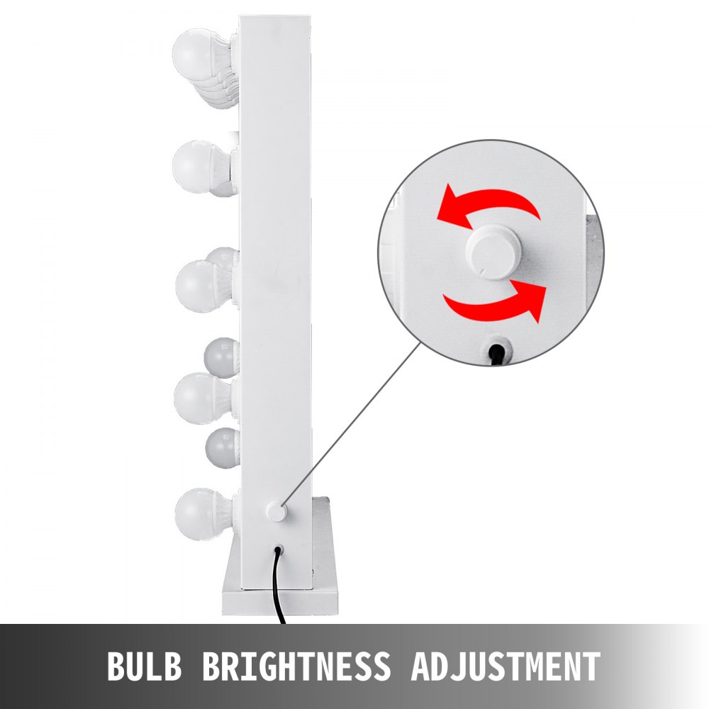 Hollywood Makeup Vanity Mirror Lighted Mirror Dimmer White+led Bulbs