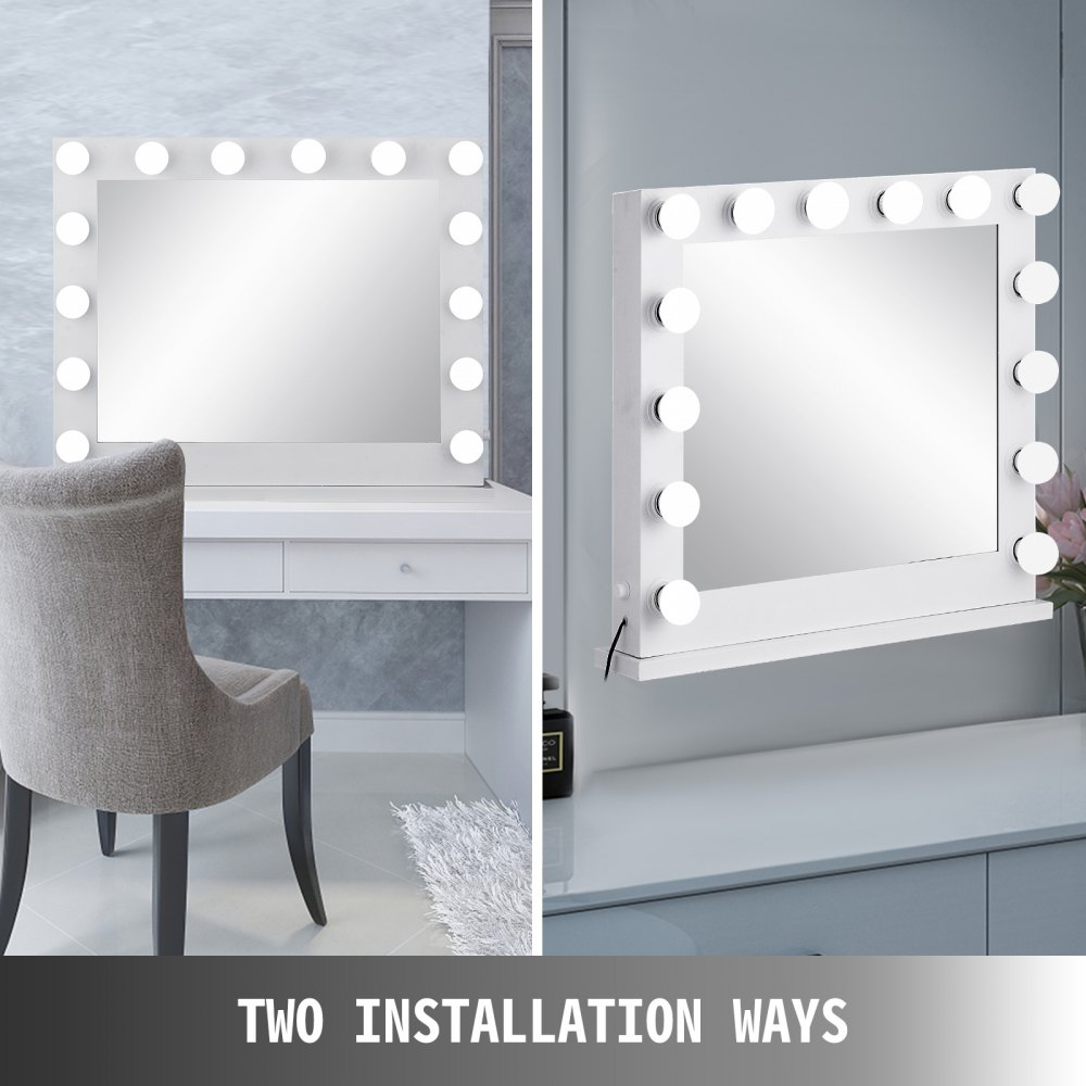 Hollywood Makeup Vanity Mirror Lighted Mirror Dimmer White+led Bulbs