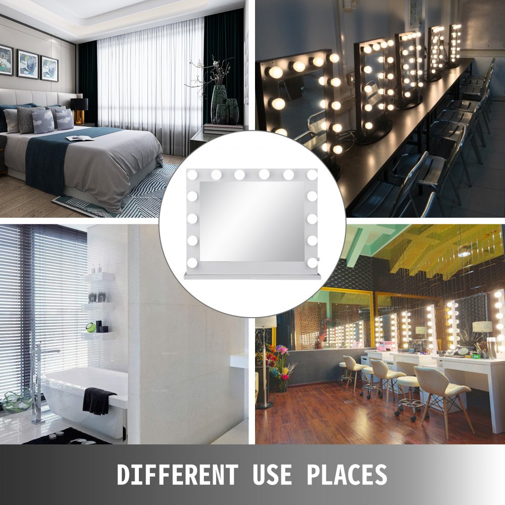 Hollywood Makeup Vanity Mirror Lighted Mirror Dimmer White+led Bulbs