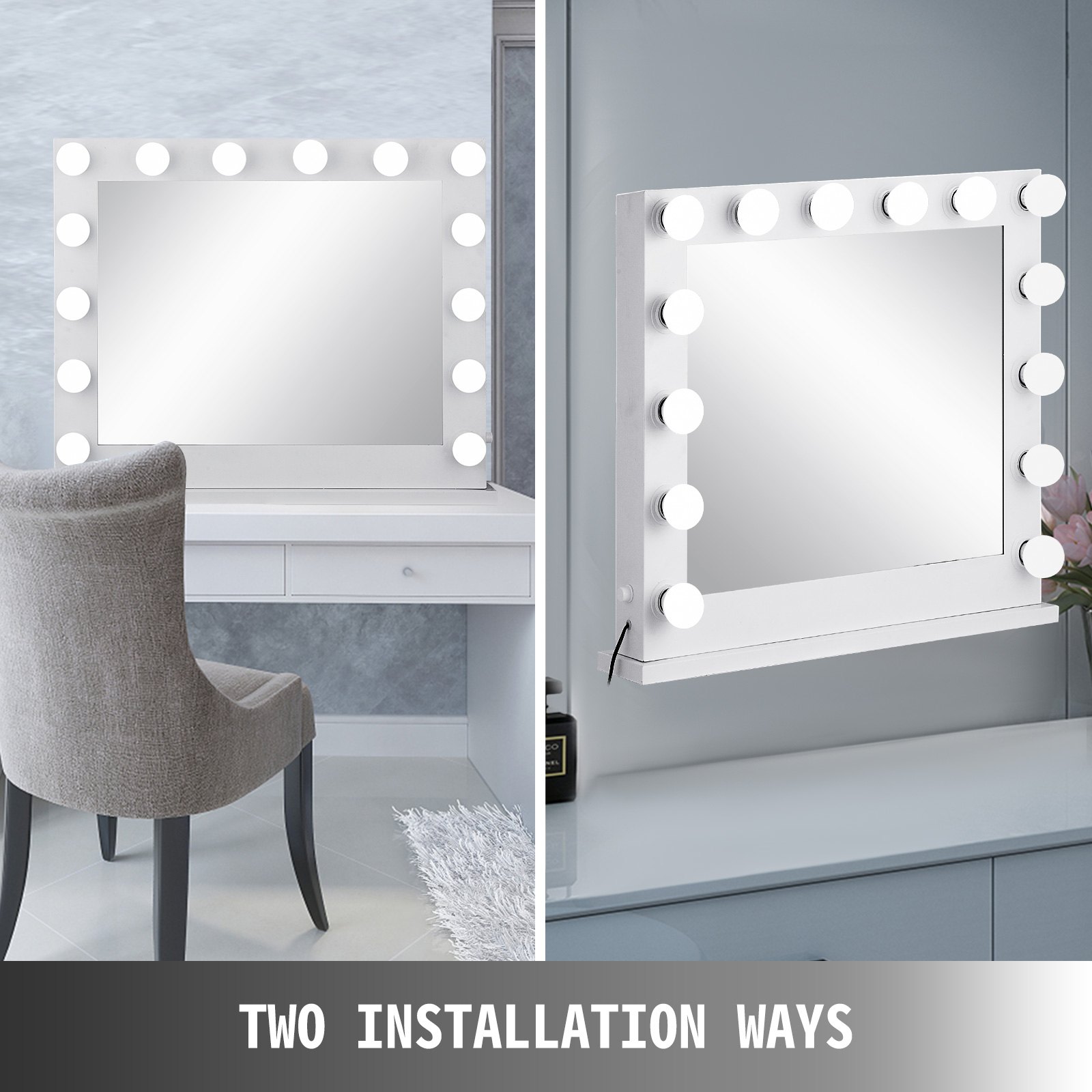 Hollywood Makeup Vanity Mirror Lighted Mirror Dimmer White+led Bulbs