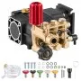 VEVOR Pressure Washer Pump, 3/4" Shaft Horizontal Triplex Plunger, 3300 PSI, 2.5GPM, Replacement Power Washer Pumps Kit with 5 Nozzles, Compatible with Simpson MorFlex 40224, 40225, 40226, Santoprene
