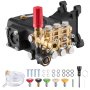 VEVOR Pressure Washer Pump, 1" Shaft Horizontal Triplex Plunger, 4200 PSI, 4.2GPM, Replacement Power Washer Pumps Kit with 5 Nozzles, Compatible with Simpson MorFlex 40224, 40225, 40226, Santoprene