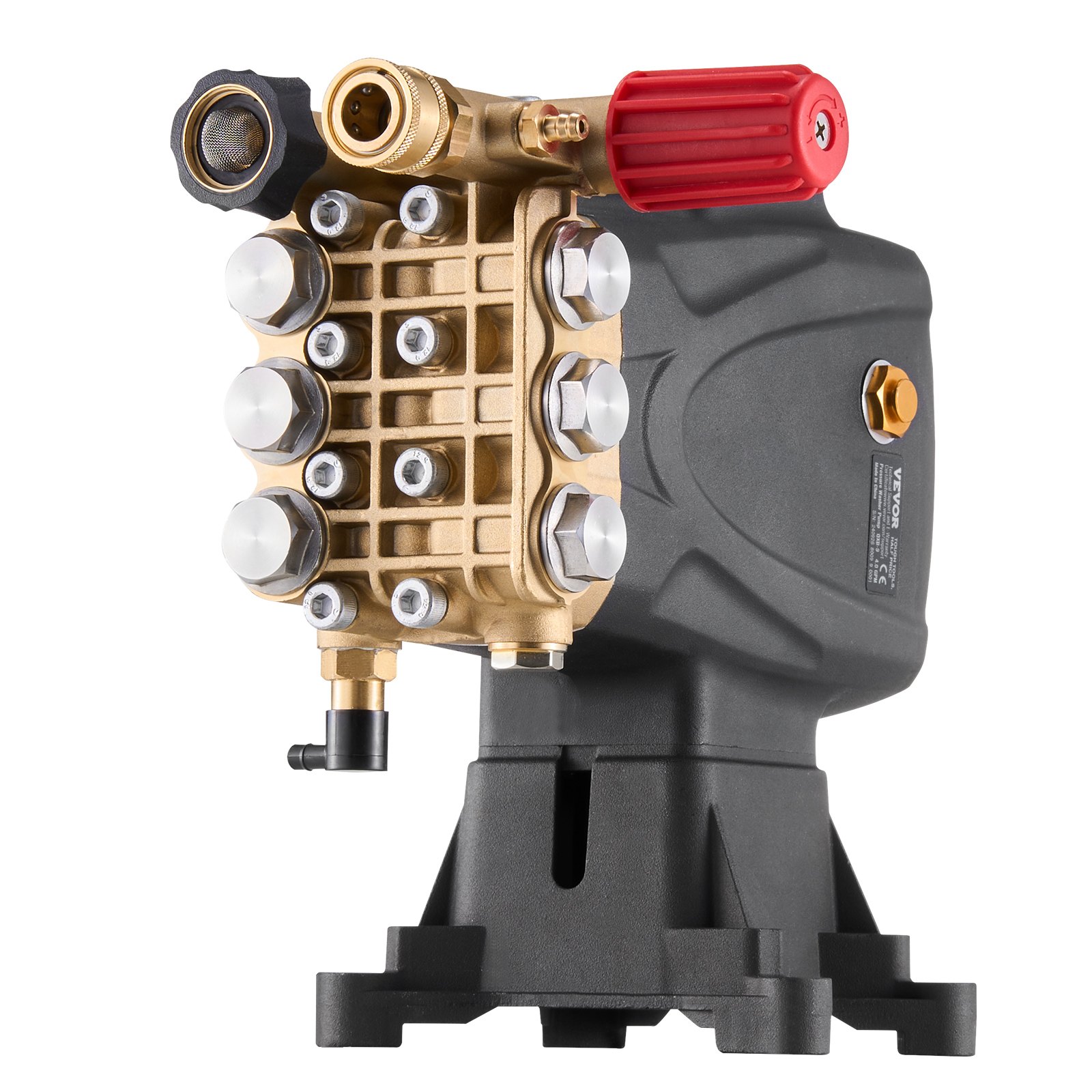 VEVOR Pressure Washer Pump, 25.4 mm(1") Shaft Horizontal Triplex Plunger, 276 bar(4000 PSI), 15 L/min(4.0GPM), Replacement Power Washer Pumps Kit with Hardware, Compatible with Simpson MorFlex 40224, 40225, 40226, Santoprene