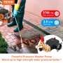 VEVOR Pressure Washer Pump, 19 mm Shaft Horizontal Triplex Plunger, 3700 PSI, 2.5 GPM, Replacement Power Washer Pumps Kit, Parts Washer Pump, Compatible with Simpson MorFlex Models 40224, 40225, 40226