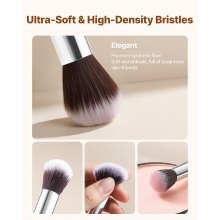 VEVOR 15PCS Makeup Brush Set for Foundation Blending Eyeshadow with Soft Bristle