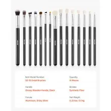 VEVOR 15PCS Makeup Brush Set for Foundation Blending Eyeshadow with Soft Bristle