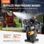 Pressure Washer Pump 3/4" Shaft Horizontal 3500 PSI 2.5GPM with 5 Nozzles