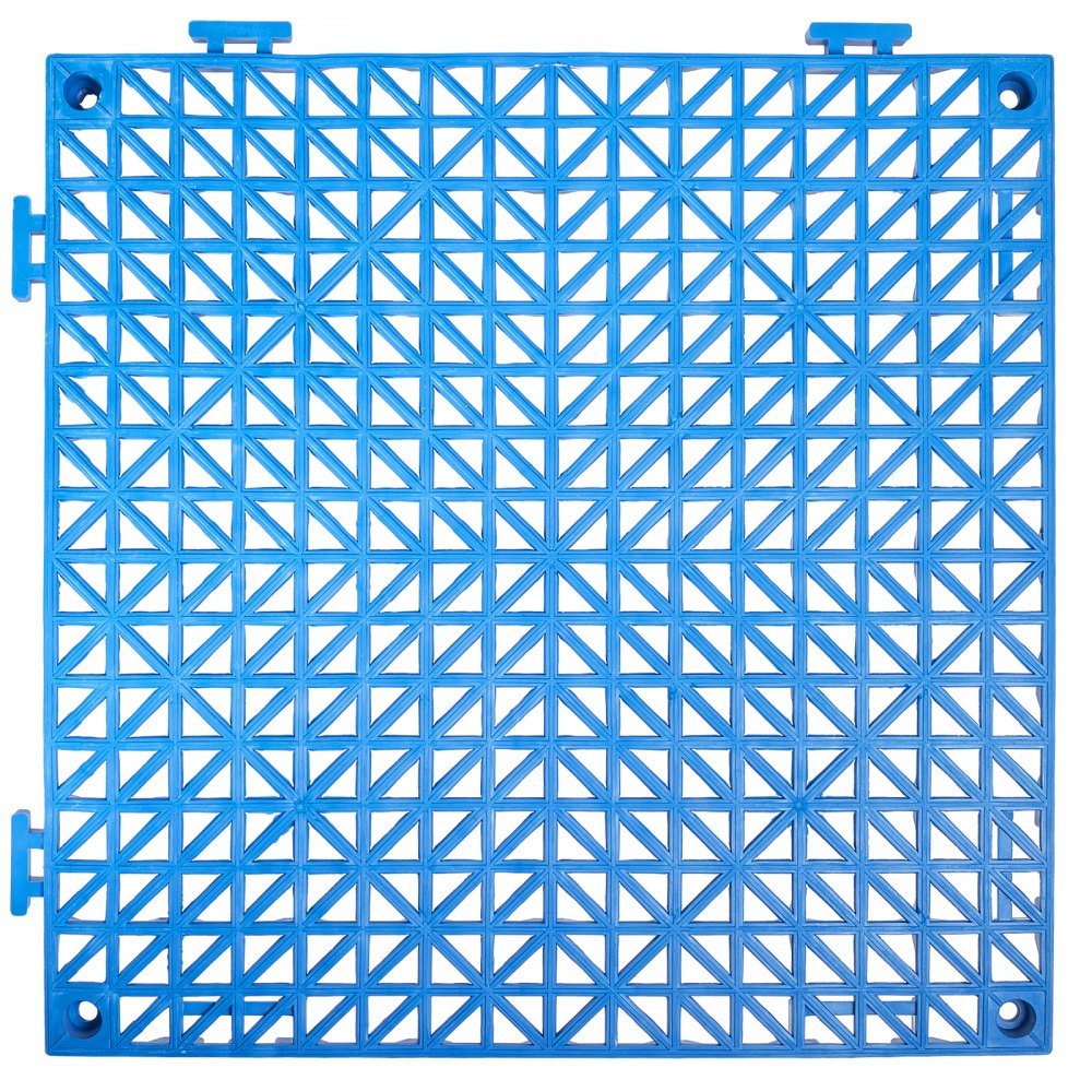VEVOR Modular Interlocking Cushion, 50 Pack 30 x 30 cm Splicing Drainage Mats, Soft PVC Interlocking Drainage Floor Tiles, Non-Slip Drainage Holes for Restroom, Bathroom, Kitchen, Pool, Wet Area, Blue