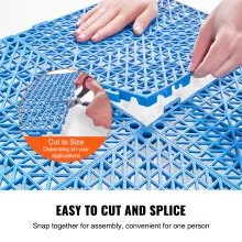 VEVOR Modular Interlocking Cushion, 50 Pack 30 x 30 cm Splicing Drainage Mats, Soft PVC Interlocking Drainage Floor Tiles, Non-Slip Drainage Holes for Restroom, Bathroom, Kitchen, Pool, Wet Area, Blue