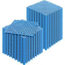 VEVOR Modular Interlocking Cushion, 50 Pack 30 x 30 cm Splicing Drainage Mats, Soft PVC Interlocking Drainage Floor Tiles, Non-Slip Drainage Holes for Restroom, Bathroom, Kitchen, Pool, Wet Area, Blue