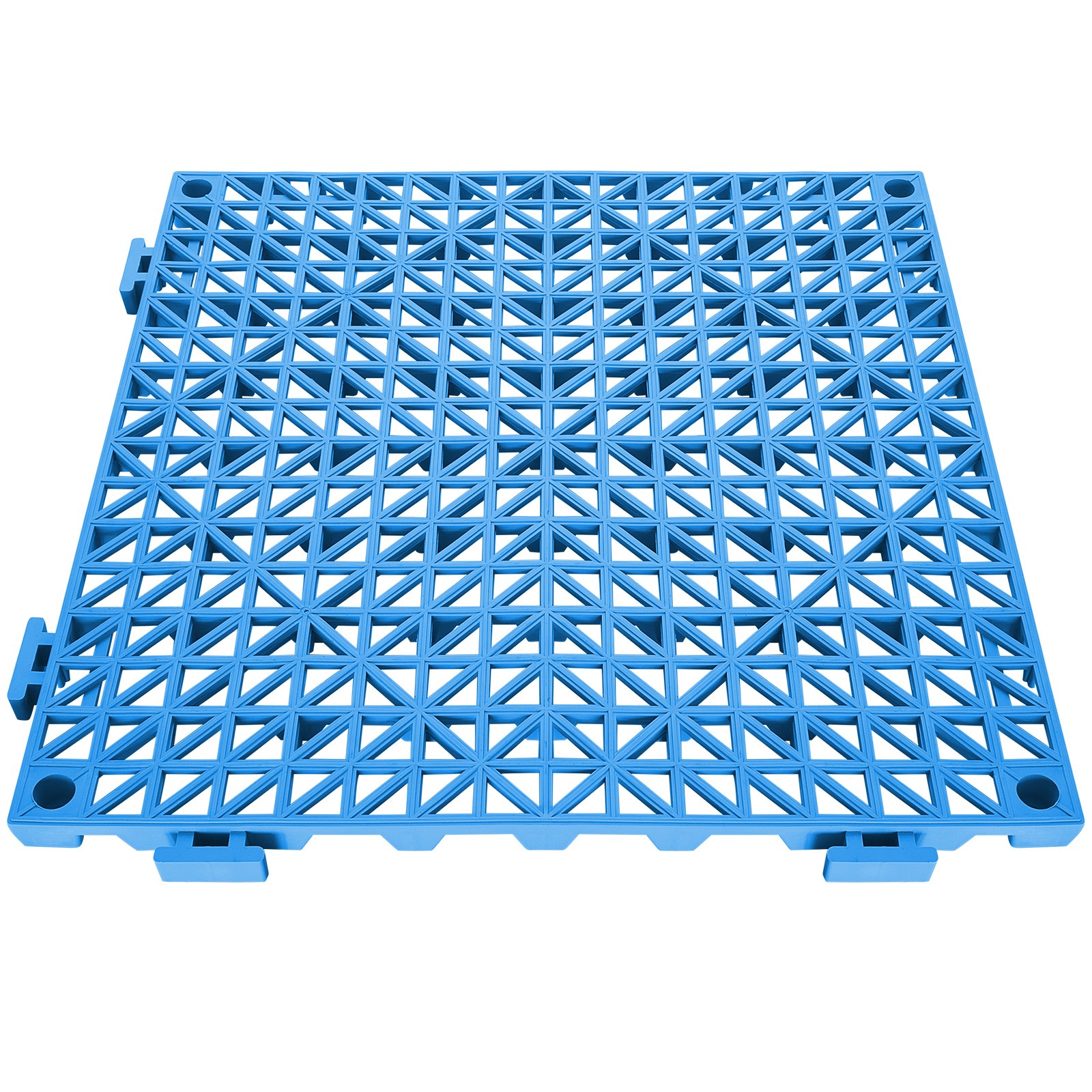 VEVOR Modular Interlocking Cushion, 50 Pack 30 x 30 cm Splicing Drainage Mats, Soft PVC Interlocking Drainage Floor Tiles, Non-Slip Drainage Holes for Restroom, Bathroom, Kitchen, Pool, Wet Area, Blue