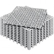 VEVOR Modular Interlocking Cushion, 12 Pack 30 x 30 cm Splicing Drainage Mats, Soft PVC Interlocking Drainage Floor Tiles, Non-Slip Drainage Holes for Restroom, Bathroom, Kitchen, Pool, Wet Area, Gray