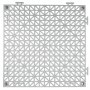 gray VEVOR drainage tiles with a grid pattern featuring square and triangular openings.