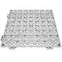 gray VEVOR drainage tiles with grid pattern and interlocking edges for easy installation.