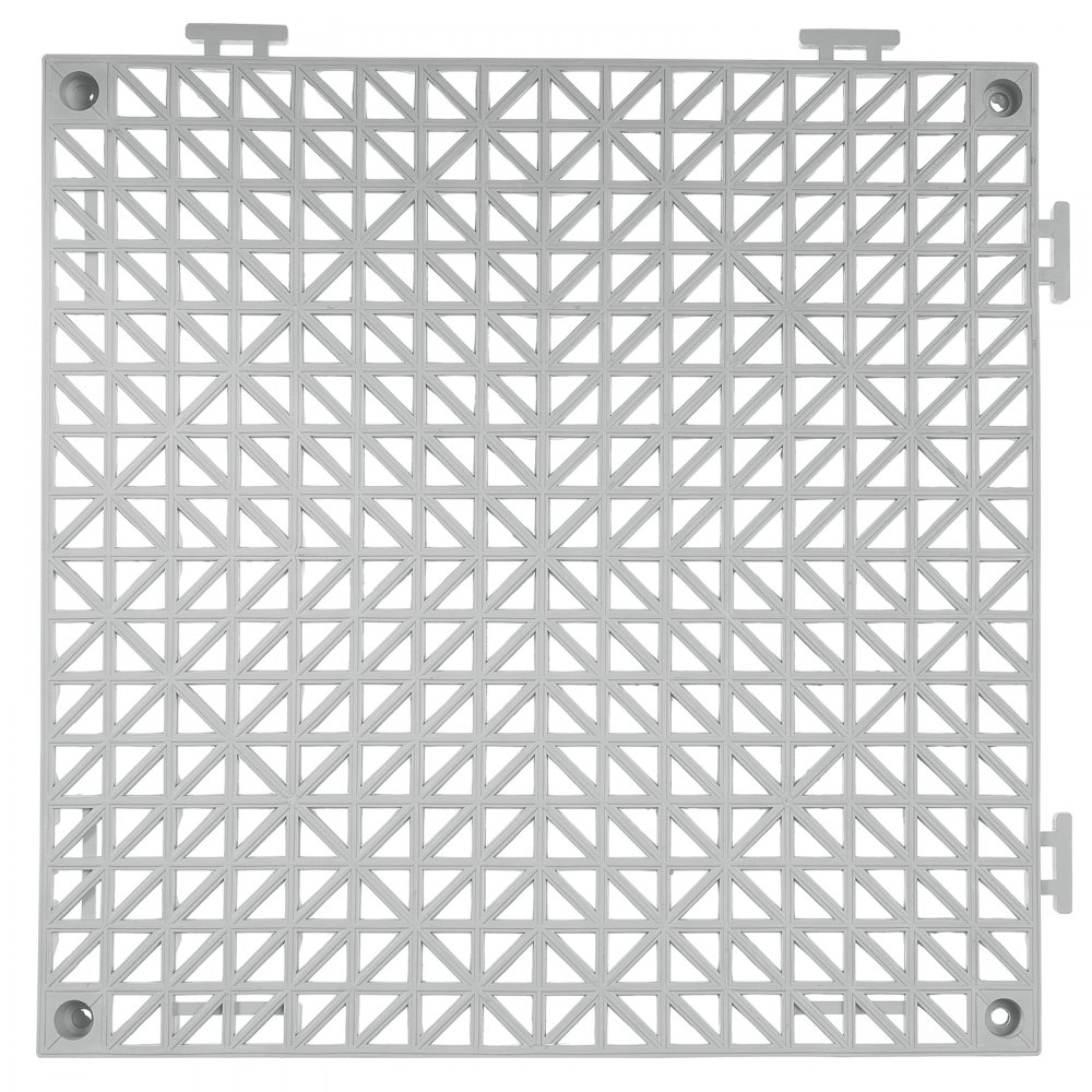VEVOR modulární zámkový polštář, 55 balení 30 x 30 cm spojovací drenážní rohože, měkká PVC zámková drenážní dlažba, protiskluzové drenážní otvory pro toaletu, koupelnu, kuchyň, bazén, mokrá oblast, šedá