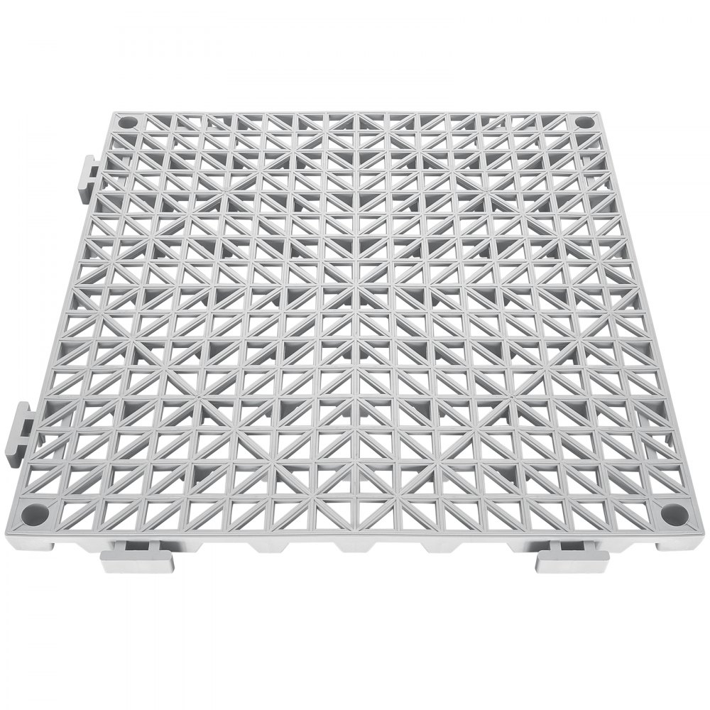 VEVOR modulární zámkový polštář, 55 balení 30 x 30 cm spojovací drenážní rohože, měkká PVC zámková drenážní dlažba, protiskluzové drenážní otvory pro toaletu, koupelnu, kuchyň, bazén, mokrá oblast, šedá
