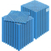 VEVOR Interlocking Tile 55PCS Blue, Drainage Tiles 12" x 12" Splicing, Soft PVC Interlocking Drainage Floor Tiles, Non-Slip Drainage Holes for Restroom, Bathroom, Kitchen, Pool, Wet Areas, Blue