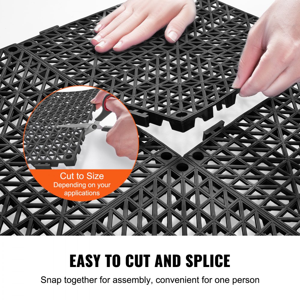 Αντιολισθητικά πλακάκια δαπέδου VEVOR Interlocking Drainage 12" x 12" Πλακάκια δαπέδου από PVC 12 Συσκευασία